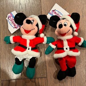Disney Festive Mickey and Minnie Plush Duo